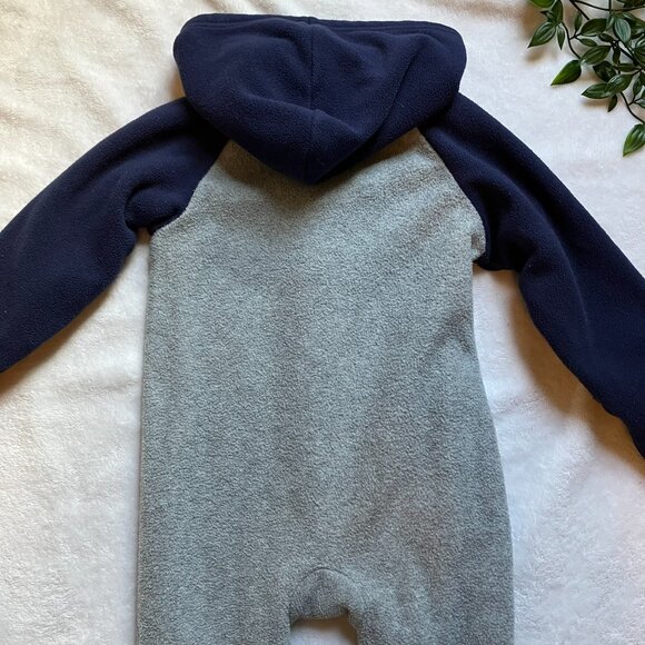 Old Navy Bear Grey Blue Fleece Bunting 18-24M Toddler Winter Wear - Picture 16 of 16